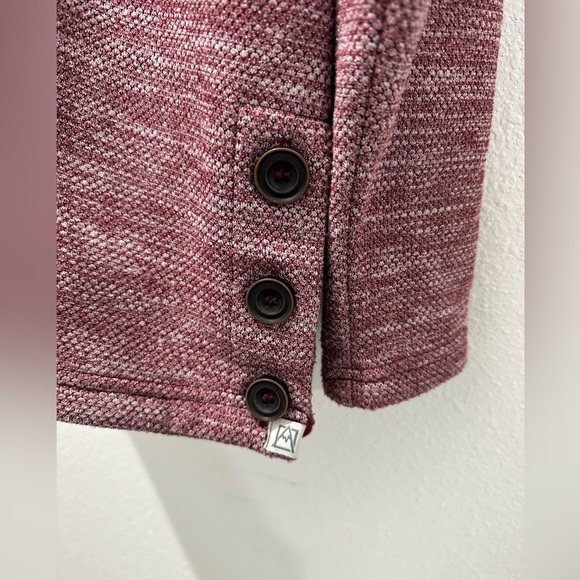 Avalanche 1/4 Button Heatherd Maroon Pull Over Fleece M - Picture 3 of 4